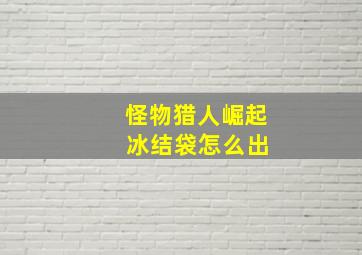 怪物猎人崛起 冰结袋怎么出